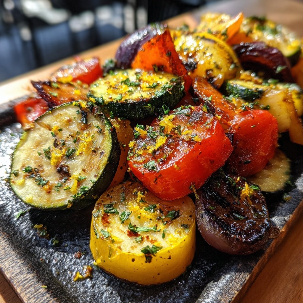 Healthy Lemon Herb Grilled Veggies
