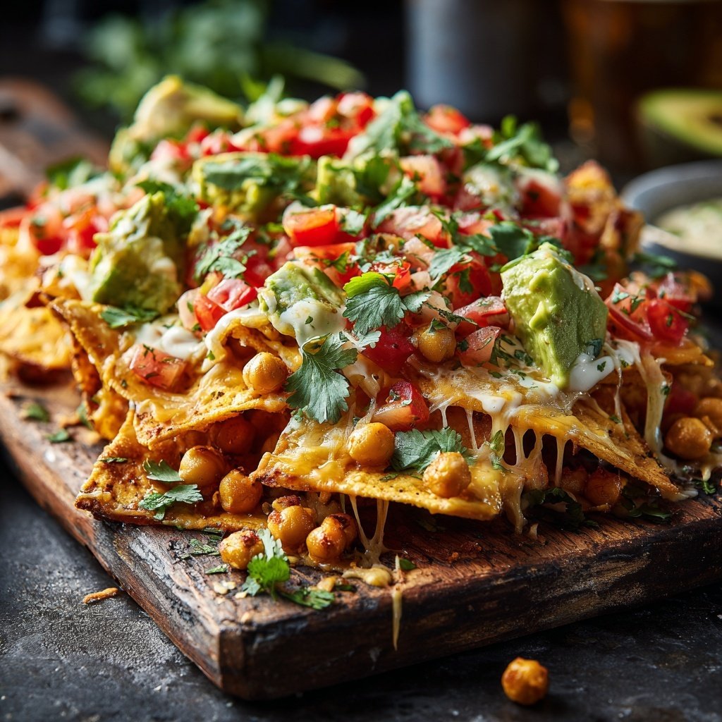 Spicy Roasted Chickpea Nachos