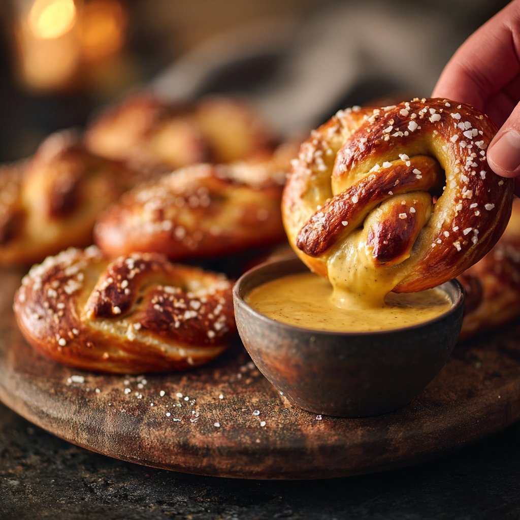 Soft Pretzels with Mustard Dip