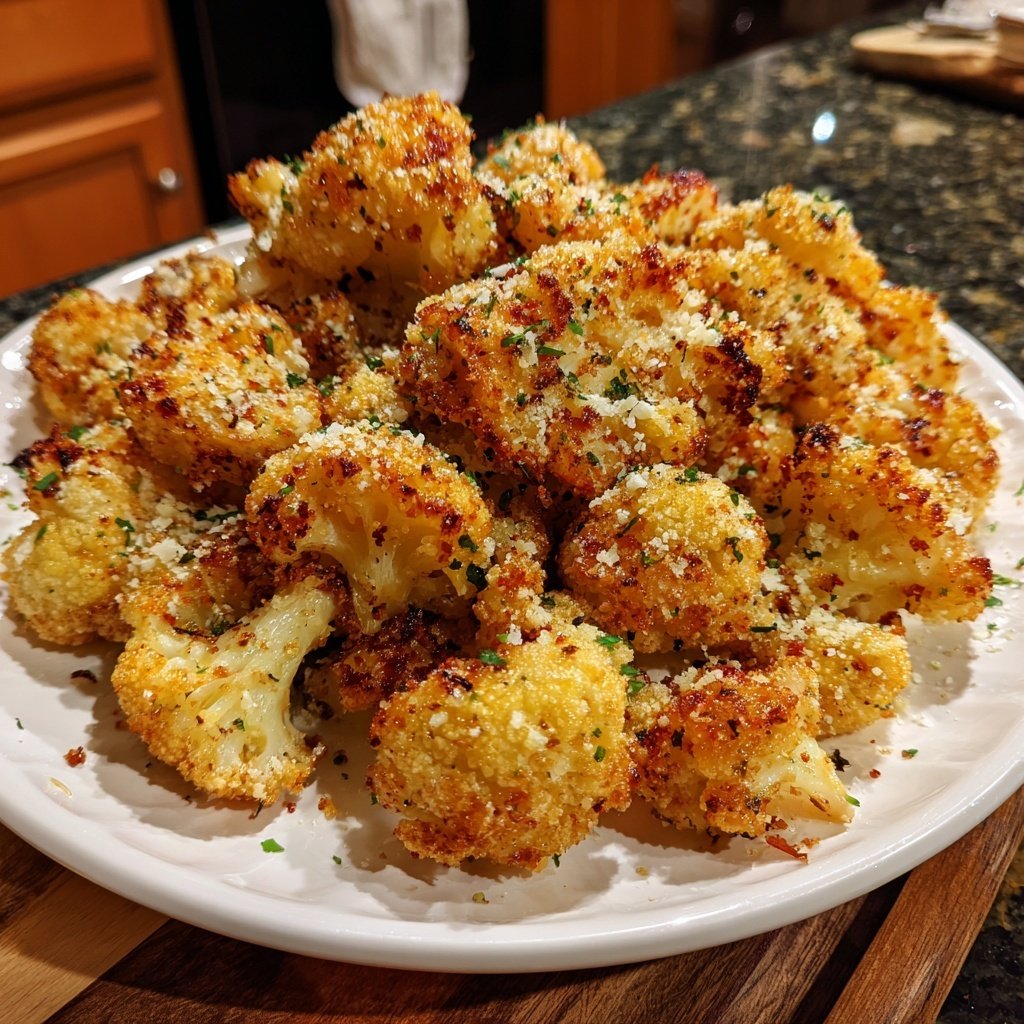 Crispy Garlic Parmesan Cauliflower