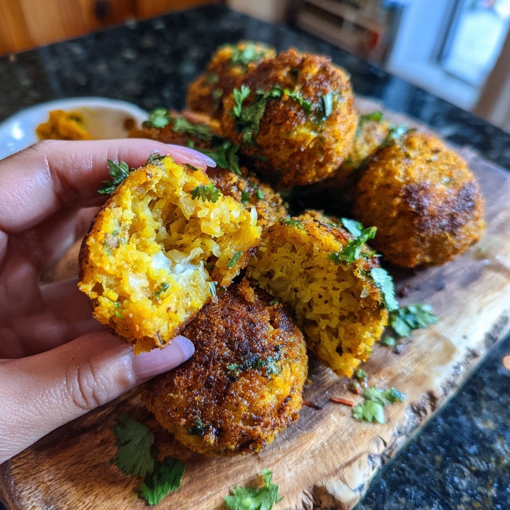 Curried Cauliflower Rice Balls