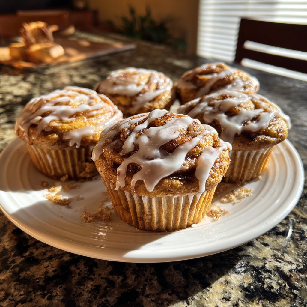 Cinnamon Roll Cupcakes with Glaze
