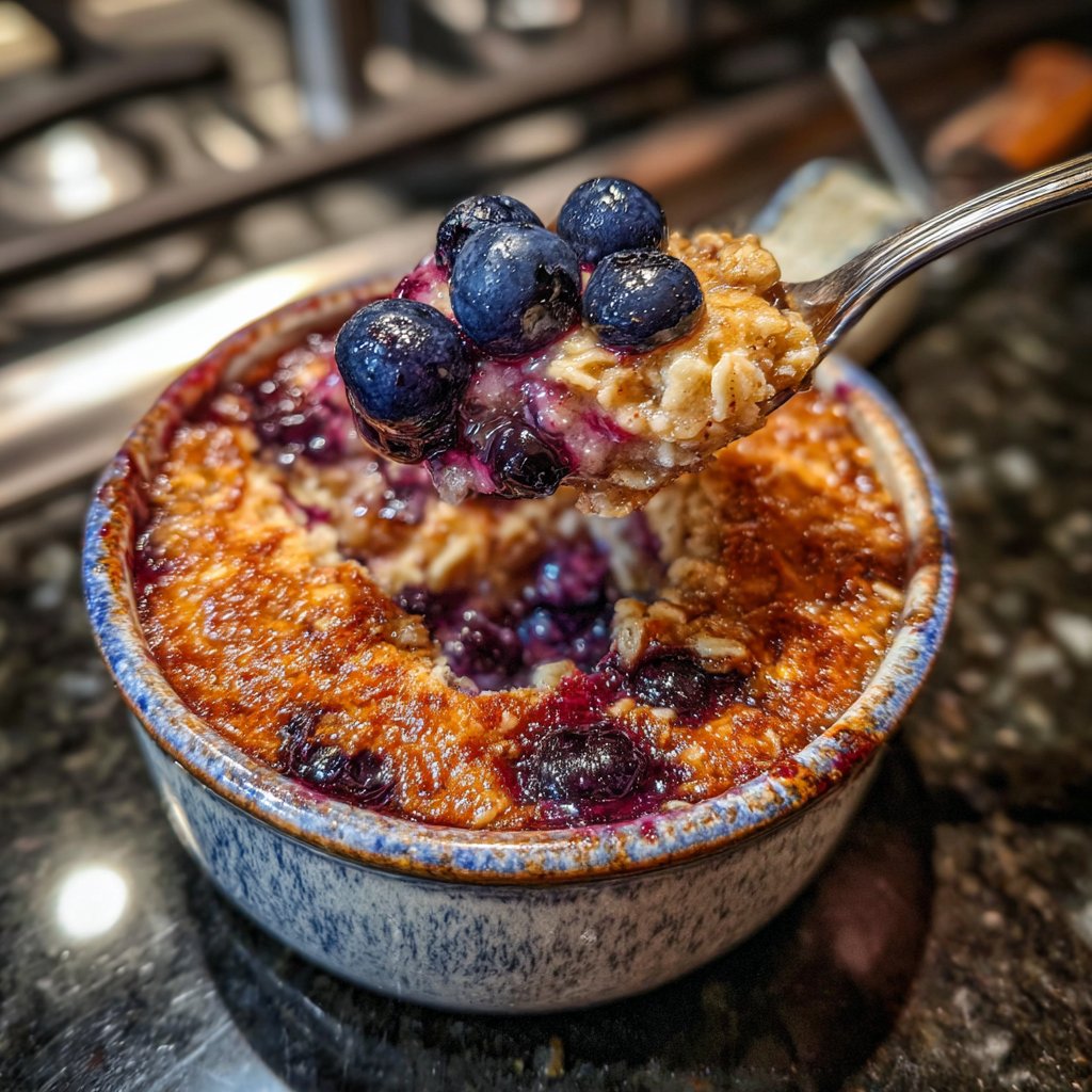 Baked Blueberry Protein Oatmeal