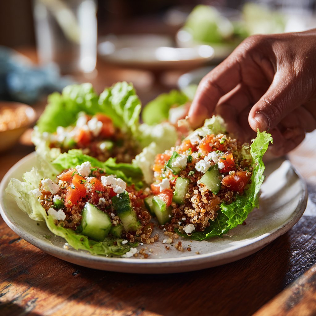 Mediterranean Quinoa Lettuce Wraps